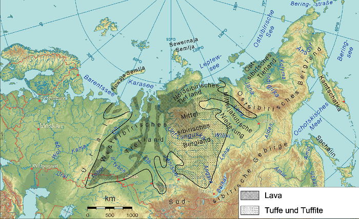 Карта сибирских траппов